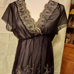 Woman's Black/Gold Trim